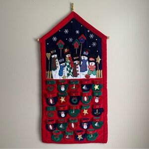 Fabric Velvet Advent Calendar Countdown to Christmas Numbered Mittens